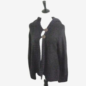 Carducci Purple/Black Two Button Hooded Cardigan Size Medium